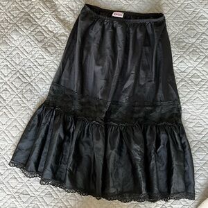 Black Heiress Lace Midi Skirt
